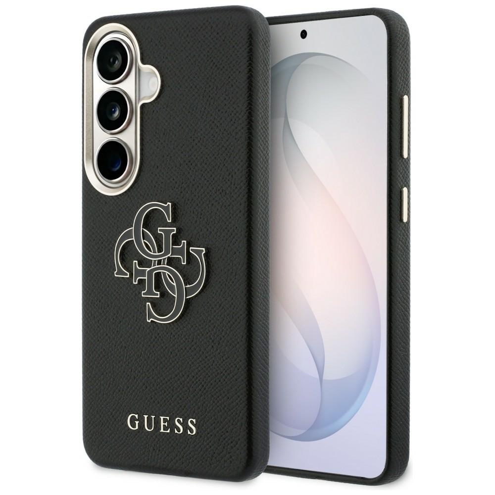 Guess dėklas Grained Big 4G Metal Logo for Samsung Galaxy S26 juodas