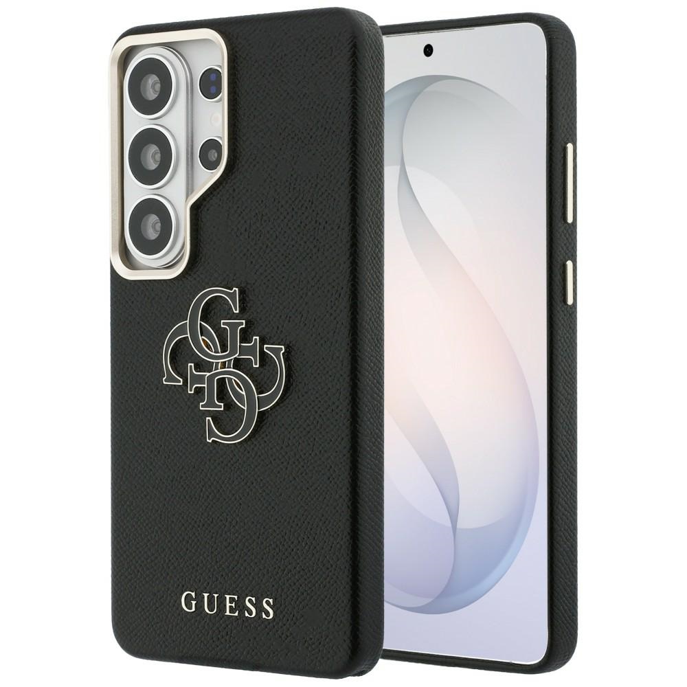 Guess dėklas Grained Big 4G Metal Logo for Samsung Galaxy S26 Ultra juodas