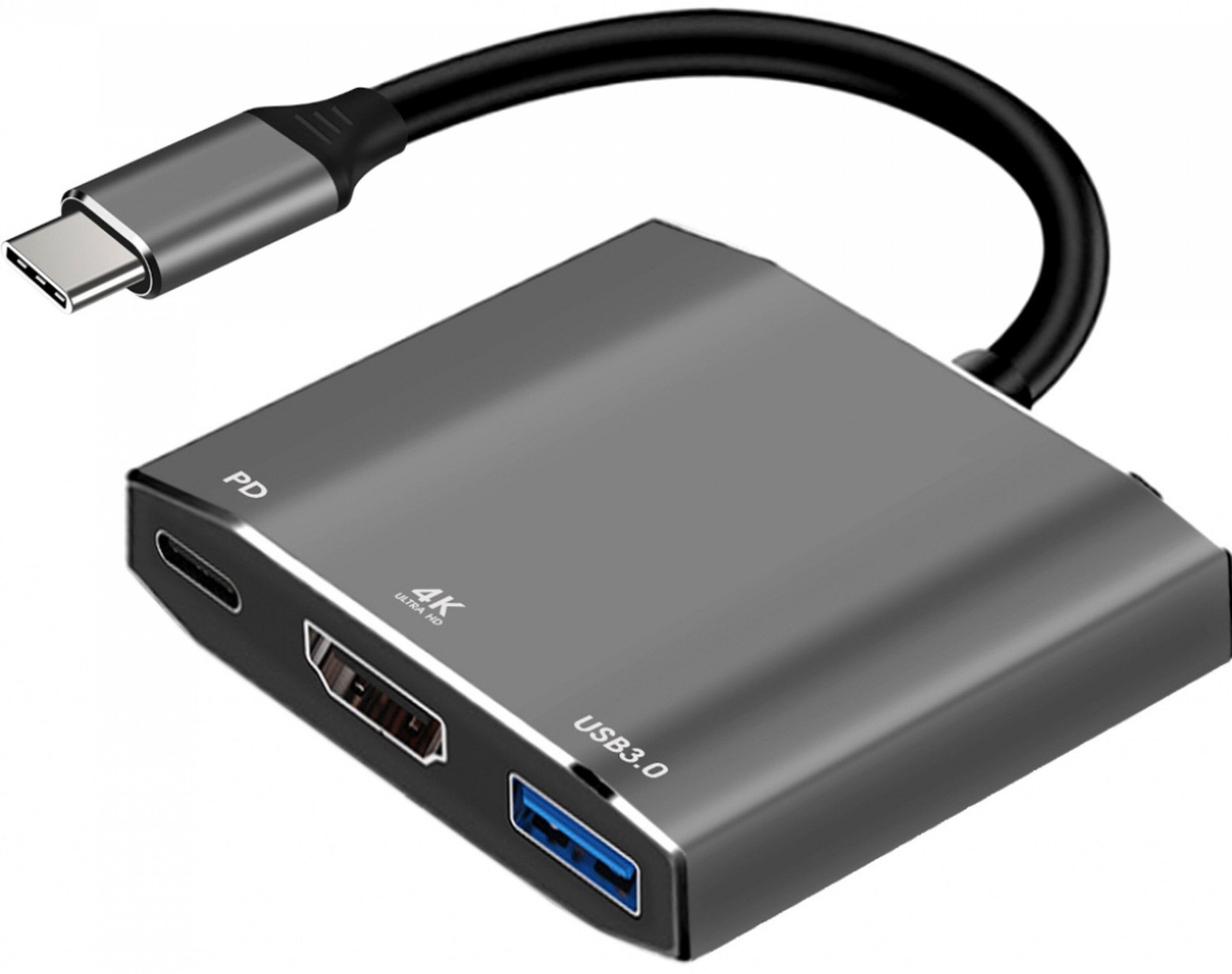 Adapteris HUB 3in1 USB C ART OEM-C17 sidabrinis