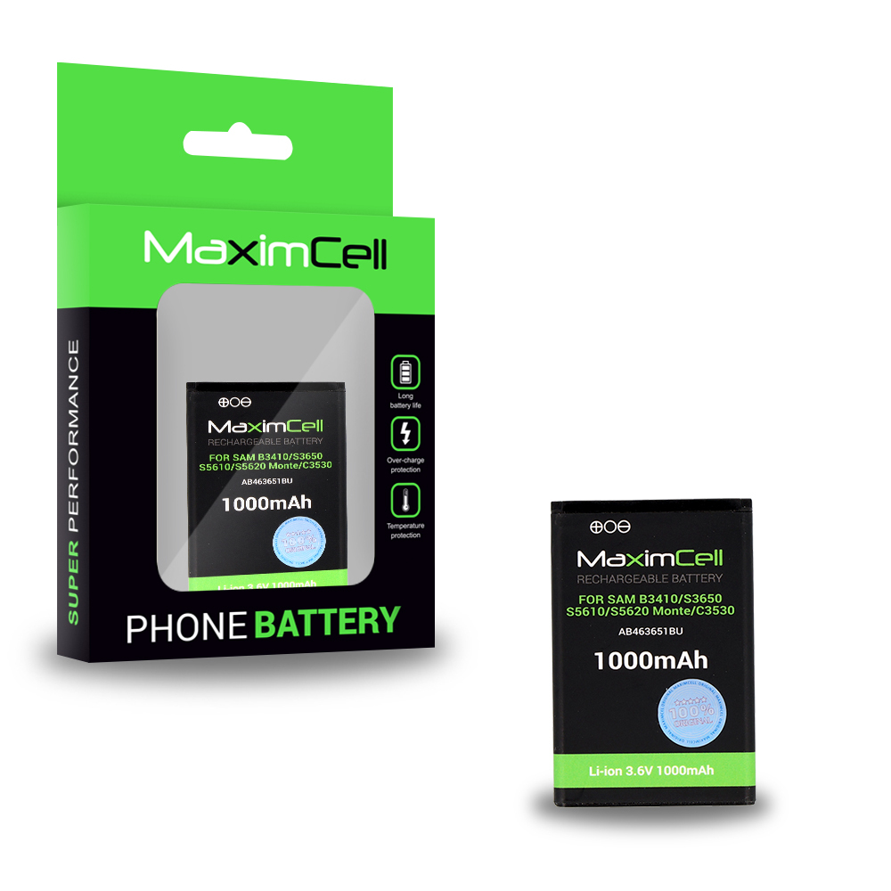 Maximcell Baterija for Samsung B3410/S3650 Corby/S5610/S5620 Monte/C3530 (AB463651BU) 1000mAh Li-ion