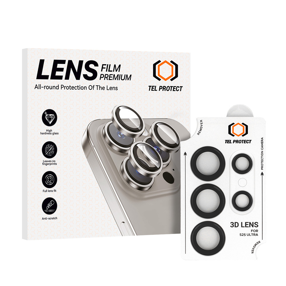 Apsauginis grūdintas stiklas Tel Protect 3D Lens on camera for Samsung Galaxy S26 Ultra black (lęšis 5 vnt.)
