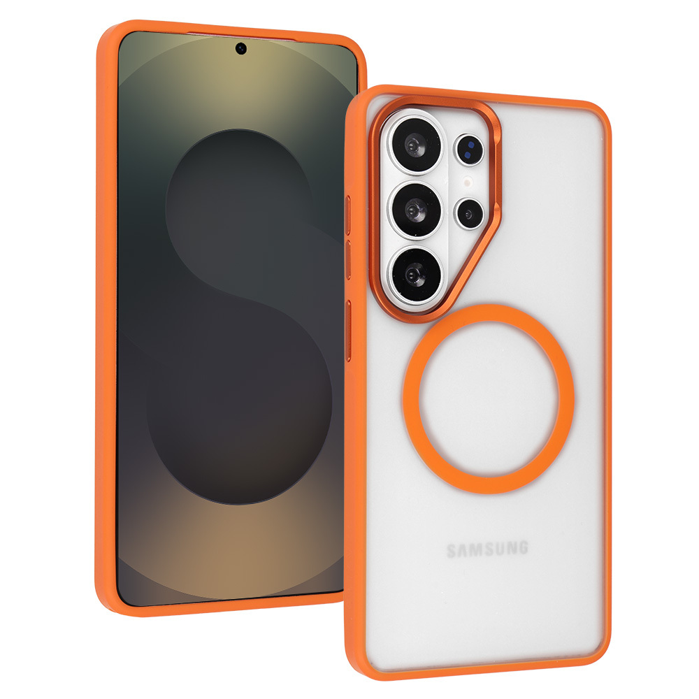 Liavec Soft Dėklas Metal Frame for Samsung Galaxy S26 Ultra oranžinis