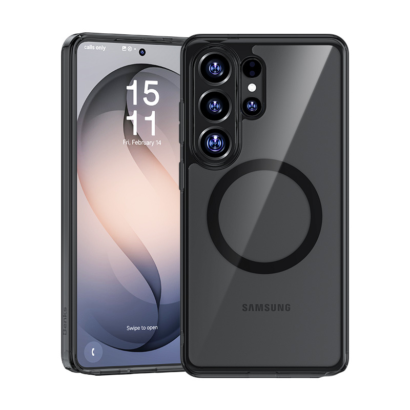 "Benks" magnetinis kristalų TPU rėmelis (0050), skirtas "Samsung Galaxy S26 Ultra black