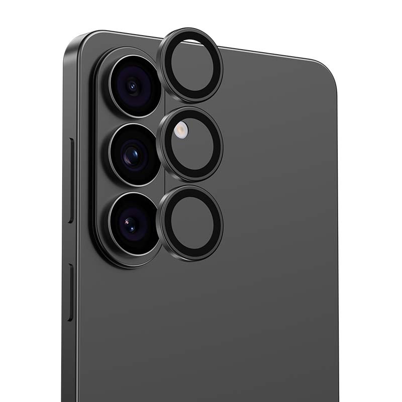 "Benks" grūdinto stiklo stiklas "Warrior Lens Protector" kameros apsauga "Samsung Galaxy S26/S26 Plus" (3 vnt.), juodas