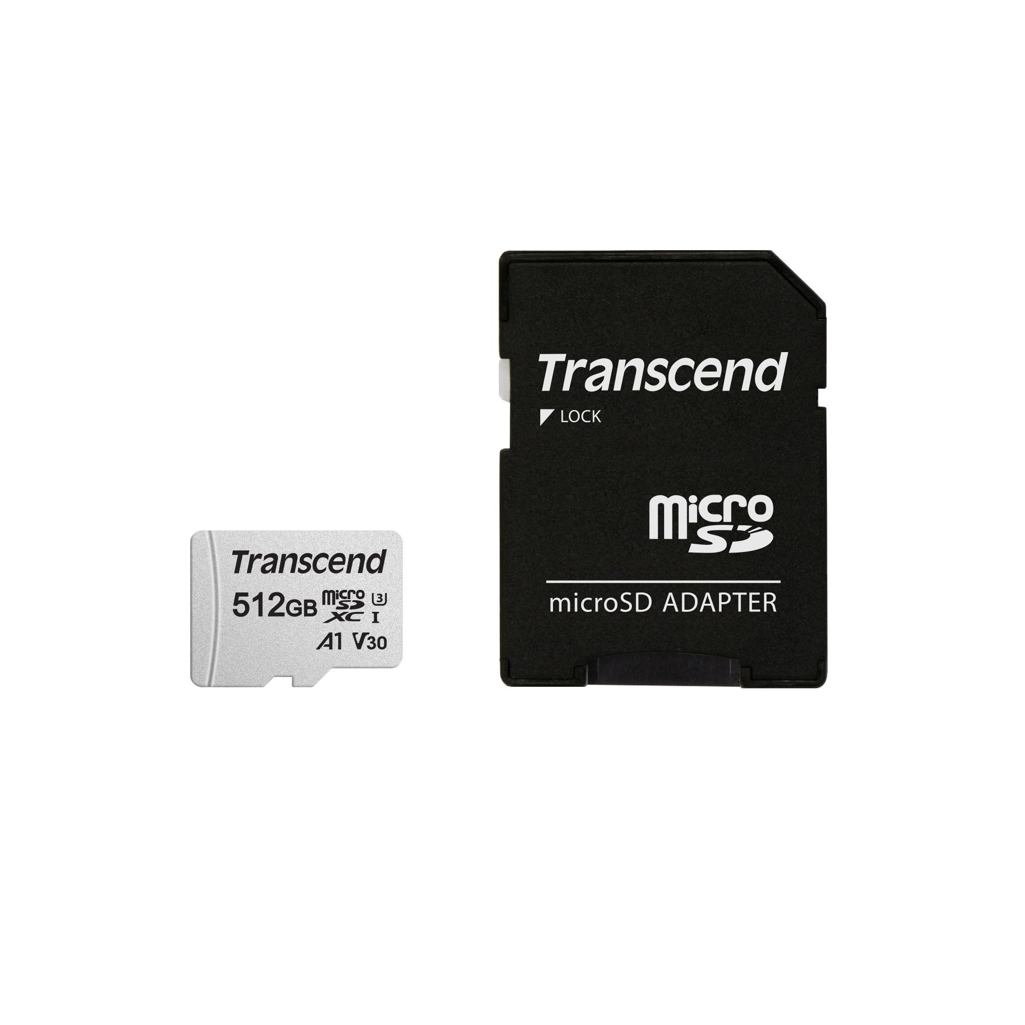 Atminties kortelė TRANSCEND Micro SDXC 512GB su adapteriu