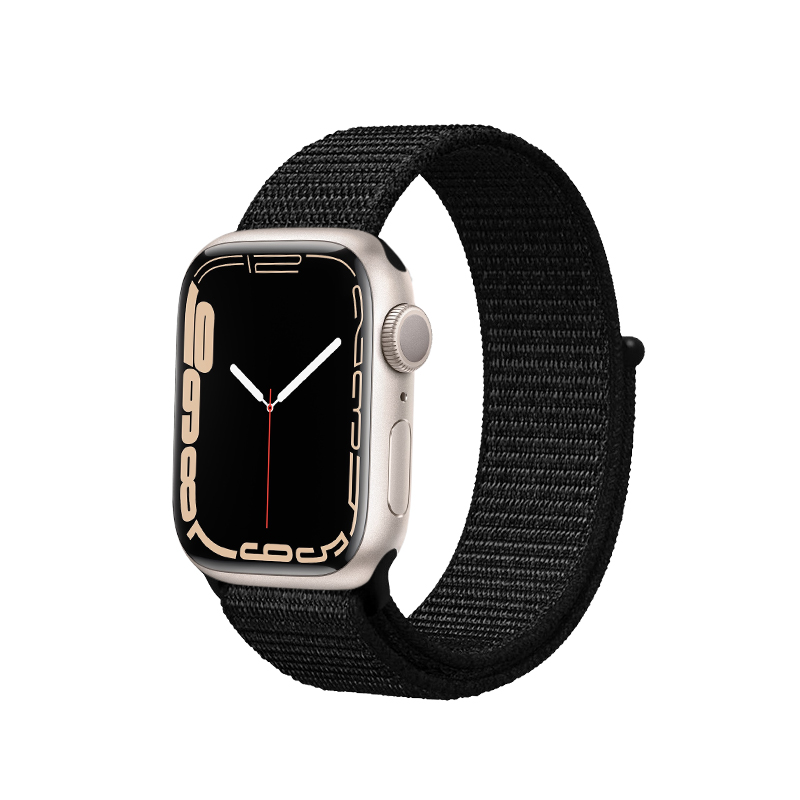 Crong Nylon Reflex - sporto Band Apple Watch 44/45/46/49 mm (juodas)