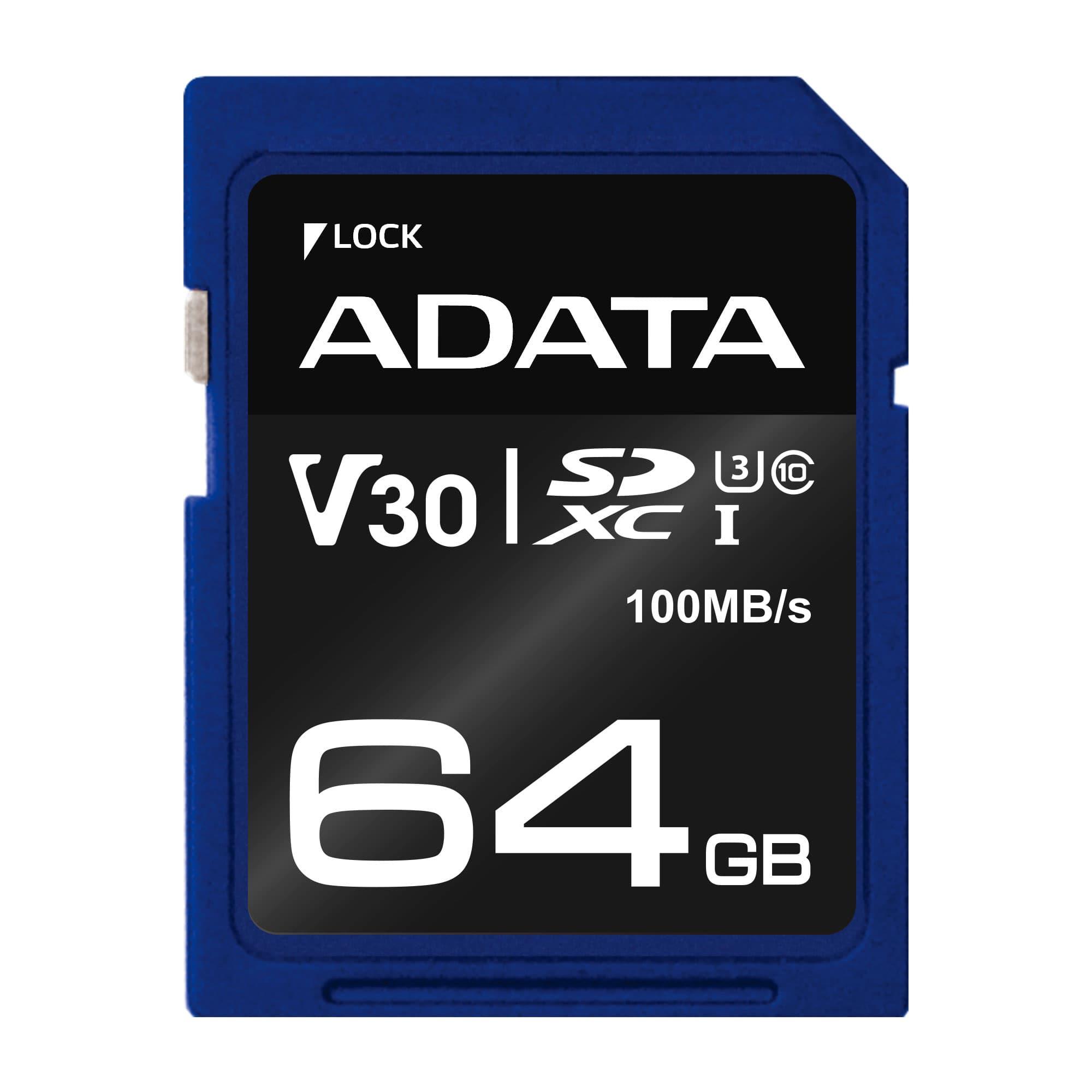 Atminties kortelė SDXC 64GB V30 Adata