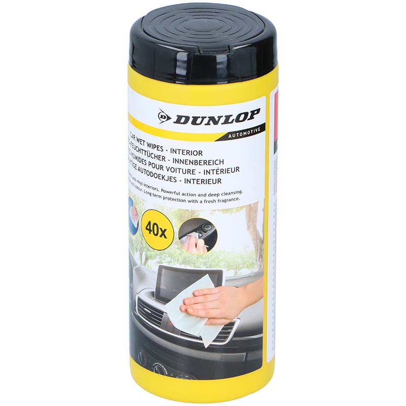Влажные салфетки Dunlop для ухода за приборной панелью автомобиля, 40 шт.