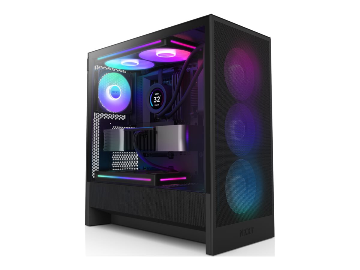 NZXT H5 Flow RGB 2024 kompiuterio korpusas juodas