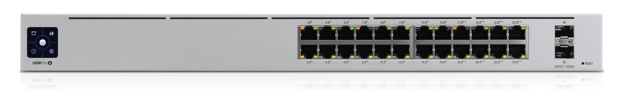Komutatorius UBIQUITI USW-Pro-24-PoE L3 24x10/100/1000Base-T 2xSFP+ PoE 24 prievadai 400W