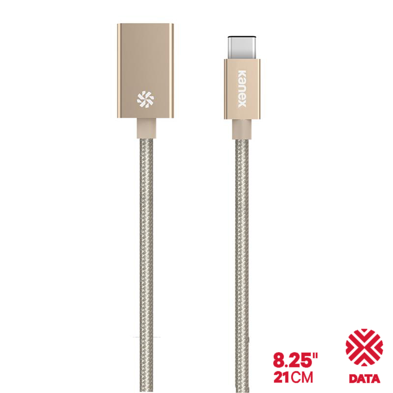 Kanex DuraBraid™ adapteris - USB-C to USB 3.0 type A Aluminium adapteris (auksinis)