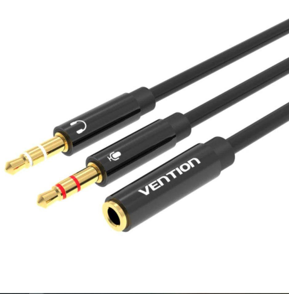 Audio laidas 2x3.5mm į 3.5mm 0.3m Vention