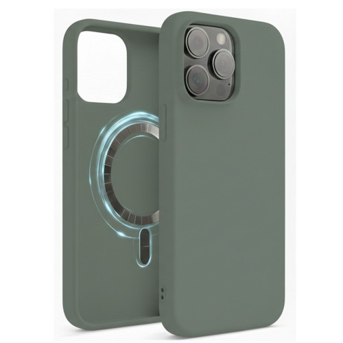 Dėklas "TM MagSafe Silicone" iPhone 15 / Kiparisinis /