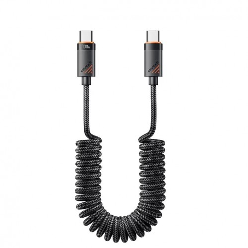 USB Laidas Essager "Chuan2" juodas 100W "Type-C / Type-C" 120cm