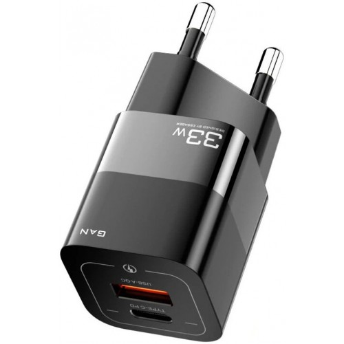 Įkroviklis Essager "GaN Square" juodas 33W (PD / QC3.0)