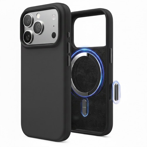 Dėklas "TM MagSafe Silicone" iPhone 17 / Nakties juodas /