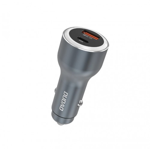 Automobilinis įkroviklis Dudao "R4Ultra" pilkas 120W (1xPD / QC3.0)