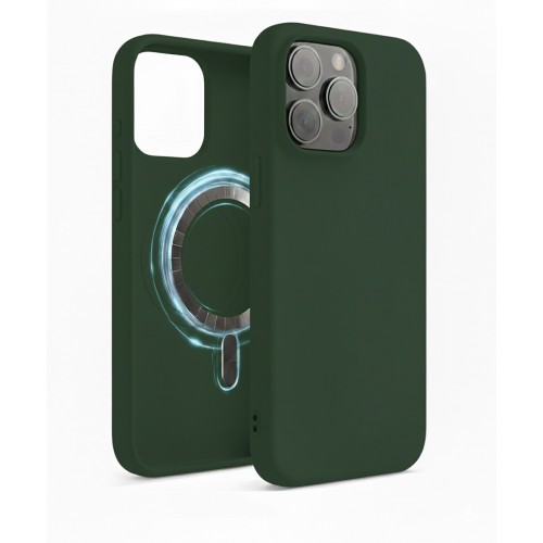 Dėklas "TM MagSafe Silicone" iPhone 13 / Žalias /