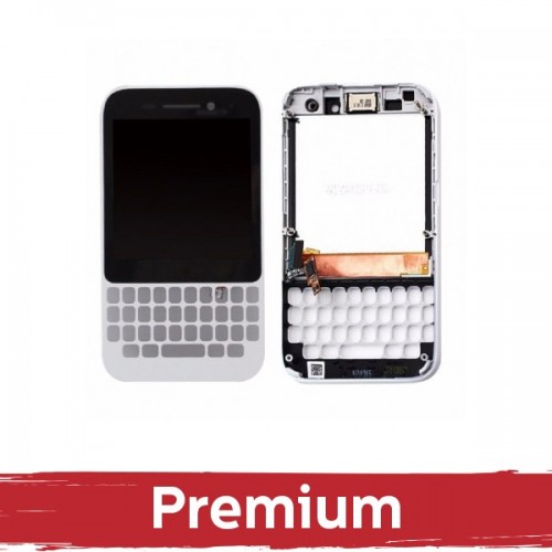 Ekranas skirtas Blackberry Q5 baltas su rėmeliu OEM