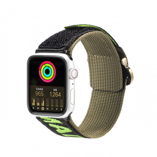 Apyrankė Dux Ducis "Outdoor" skirta Apple Watch 42mm/44mm/45mm juoda / žalia