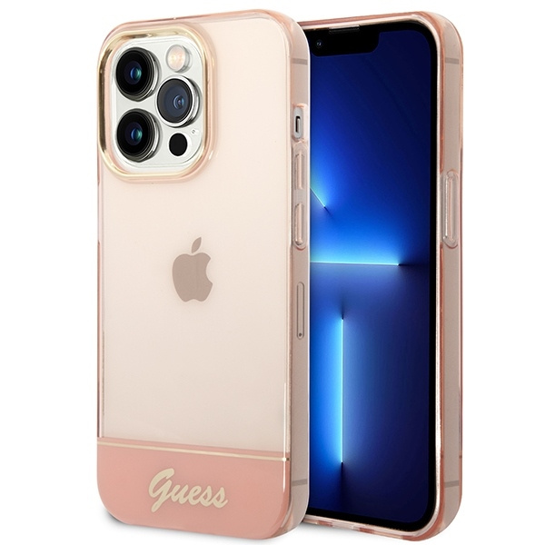 Guess GUHCP14LHGCOP iPhone 14 Pro6,1" rožinis/rožinis dėklas Translucent