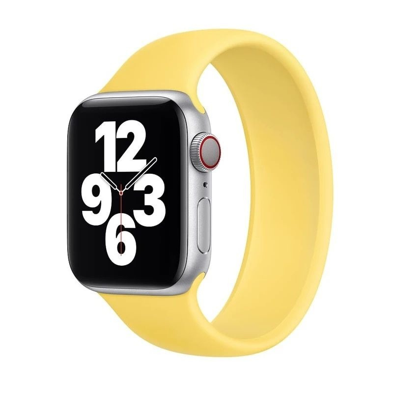 APPLE DIRŽELIS SOLO MN2G3FE/A SILIKONINIS APPLE WATCH DIRŽELIS 41MM LEMON MIX SIZES Be pakuotės