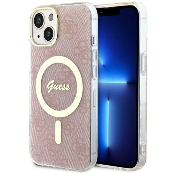 Guess GUHMP14SH4STP iPhone 14 / 15 / 136.1" rožinis/rožinis hardcase 4G MagSafe