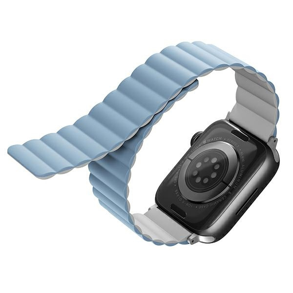 Uniq Revix dirželis for Apple Watch 1/2/3/4/5/6/7/8/SE/SE2/Ultra 42/44/45/49mm - baltas and mėlynas