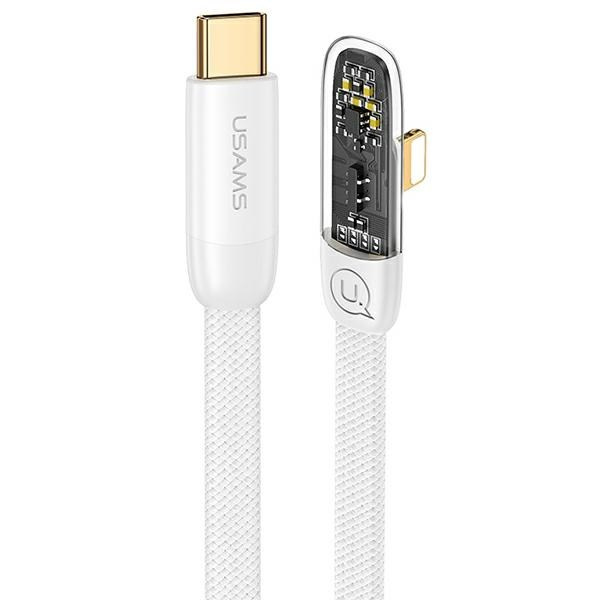USAMS Kampinis laidas USB-C to LIGHTNING PD 20W FAST CHARGING ICEFLAKE SERIES 1,2M baltas SJ583USB02 (US-SJ583)