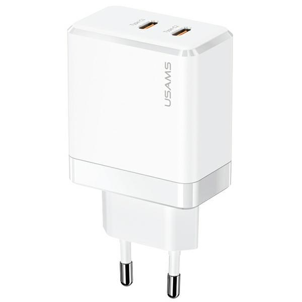 USAMS Tinklo įkroviklis 2XUSB-C T54 40W (ONLY HEAD) PD FAST CHARGING baltas CC172TC02 (US-CC172)