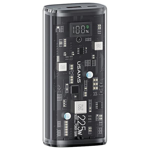 USAMS Išorinė baterija 9000MAH PD 20W QC3.0+PD DUAL-PORT FAST CHARGE juodas 10KCD18901(US-CD189)