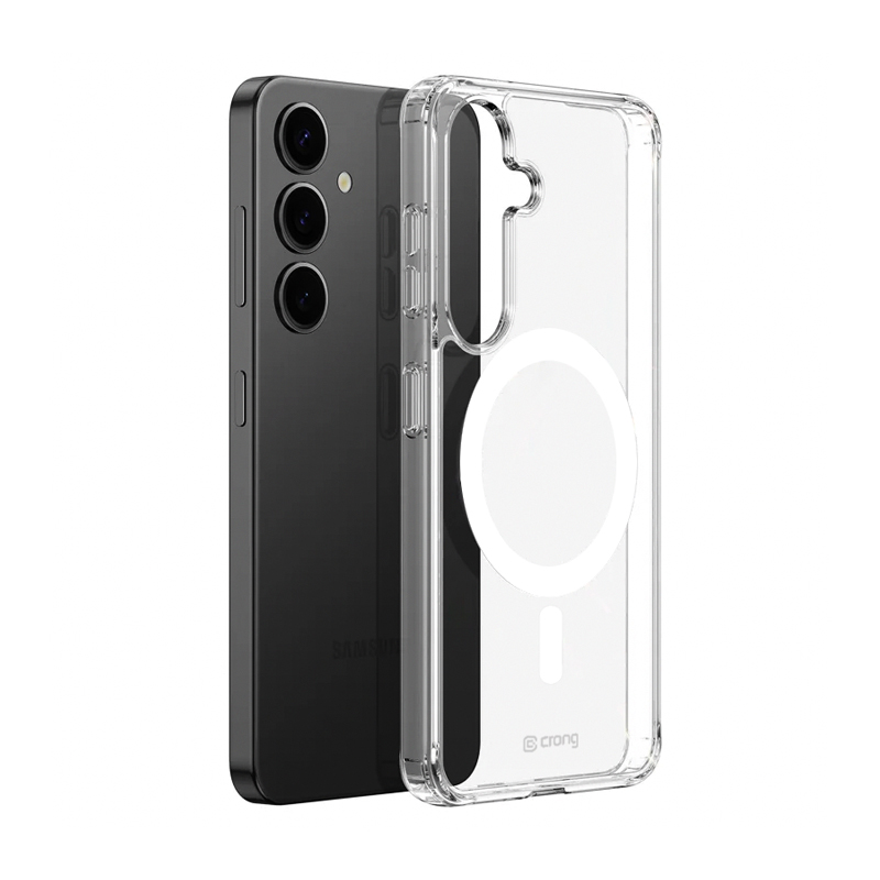 Crong Crystal Shield Magnetic - Samsung Galaxy S25 MagSafe dėklas (Clear)