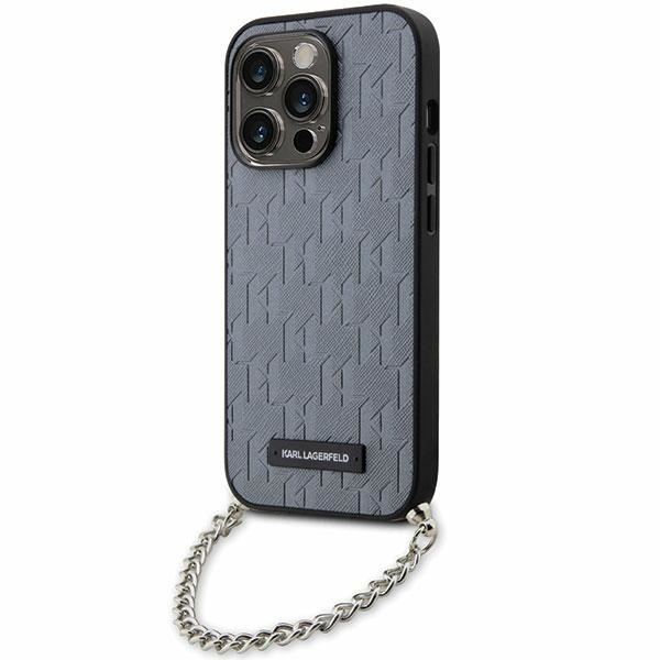 Karl Lagerfeld KLHCP14LSACKLHPG iPhone 14 Pro 6.1" sidabrinis/sidabrinis hardcase Saffiano Monogram Chain