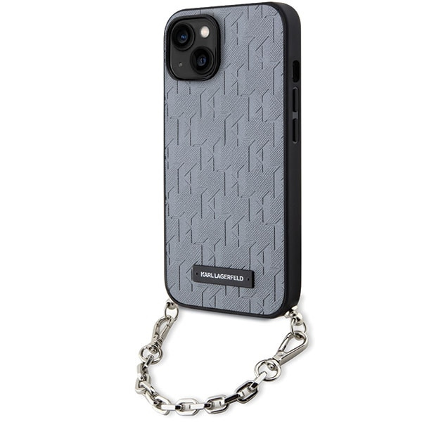 Karl Lagerfeld KLHCP14SSACKLHPG iPhone 14 6.1" sidabrinis/sidabrinis hardcase Saffiano Monogram Chain