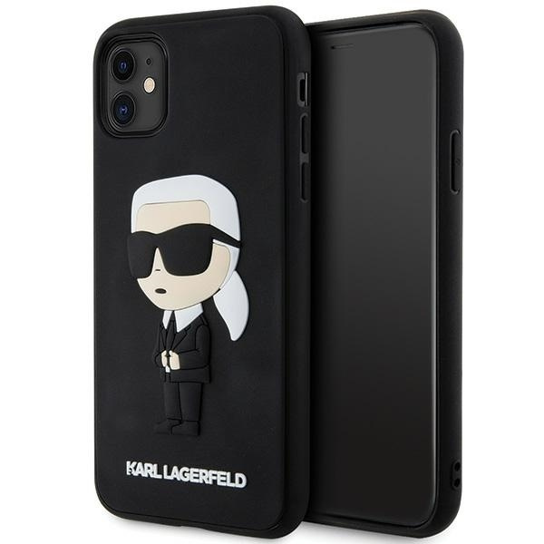 KARL LAGERFELD KLHCN613DRKINK IPHONE 11 / XR 6.1 "JUODAS / JUODAS HARDCASE RUBBER IKONIK 3D