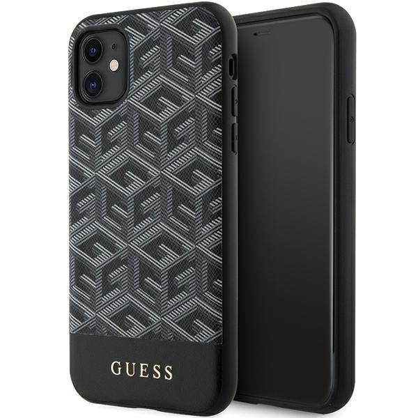 Guess GUHMN61HGCFSEK iPhone 11 / Xr 6.1" juodas/juodas hardcase GCube Stripes MagSafe