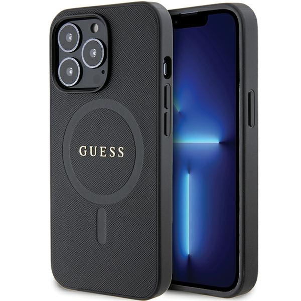 Guess GUHMP13XPSAHMCK iPhone 13 Pro Max 6.7" juodas/juodas hardcase Saffiano MagSafe