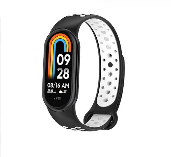 Beline Dirželis Mi Band 9/8 design juodas/baltas