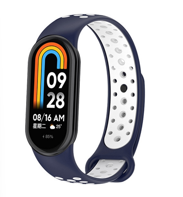 Beline Dirželis Mi Band 9/8 design mėlynas/baltas