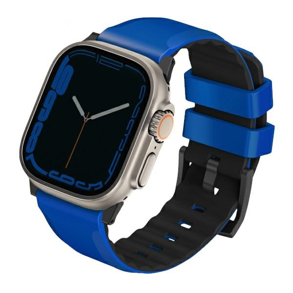 Uniq Linus Airosoft Silicone Dirželis for Apple Watch 1/2/3/4/5/6/7/8/SE/SE2/Ultra 42/44/45/49mm - Mėlynas