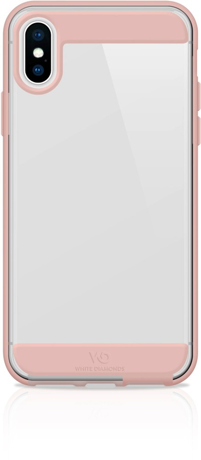 HAMA BALTAS DIAMONDS "INNOCENCE SKAIDRUS" GSM DĖKLAS FOR IPHONE X/XS, ROŽINIS AUKSINIS