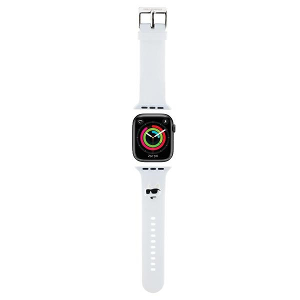 Karl Lagerfeld 3D Rubber Choupette Head Dirželis for Apple Watch 42/44/45/49mm - Baltas