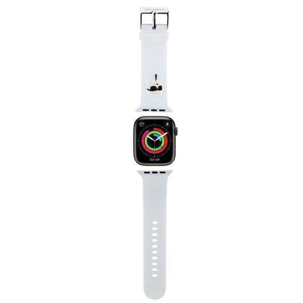Karl Lagerfeld 3D Rubber Karl Head dirželis for Apple Watch 42/44/45/49mm - baltas