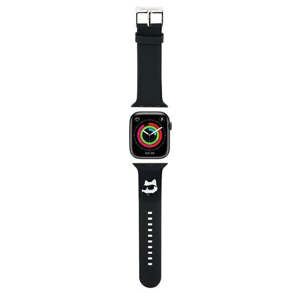 Karl Lagerfeld 3D Rubber Choupette Heads Dirželis for Apple Watch 38/40/41mm - Juodas