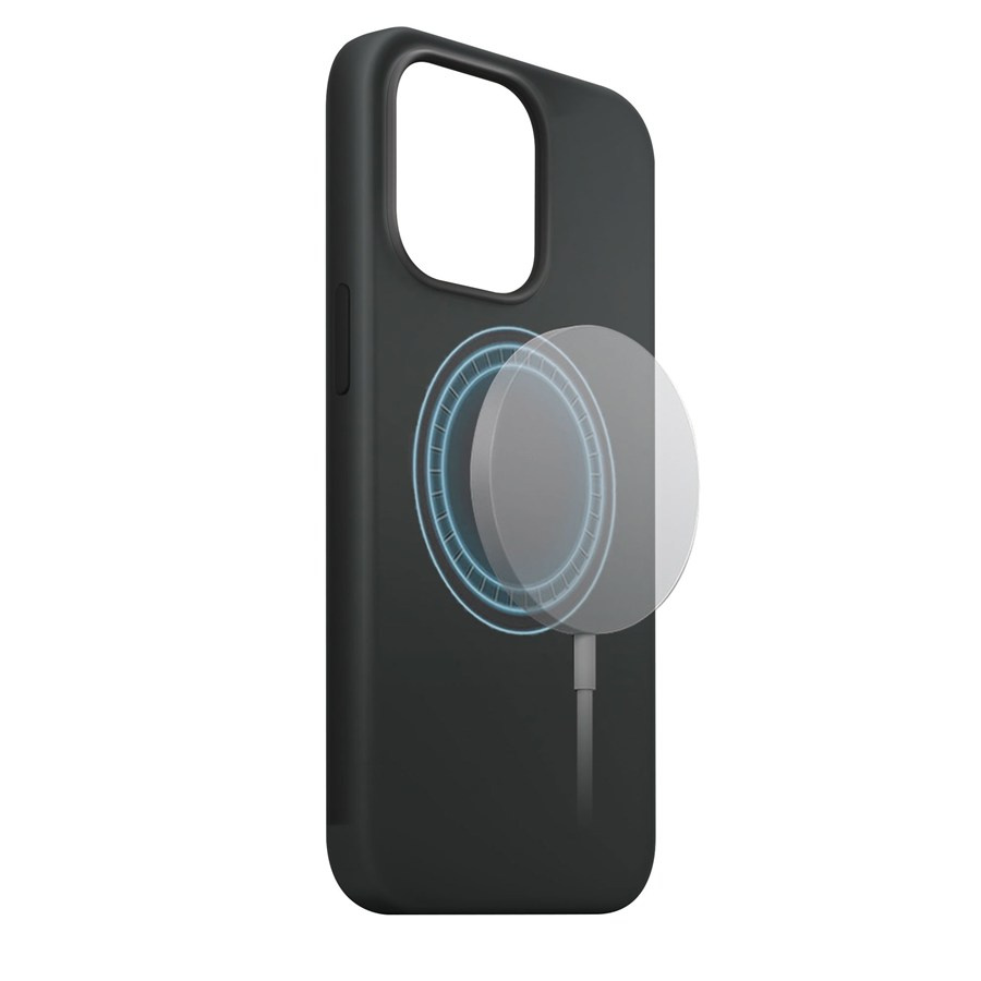 XQISIT NP SILIKONINIS DĖKLAS ANTI BAC MAGSAFE FOR IPHONE 14 PRO JUODAS