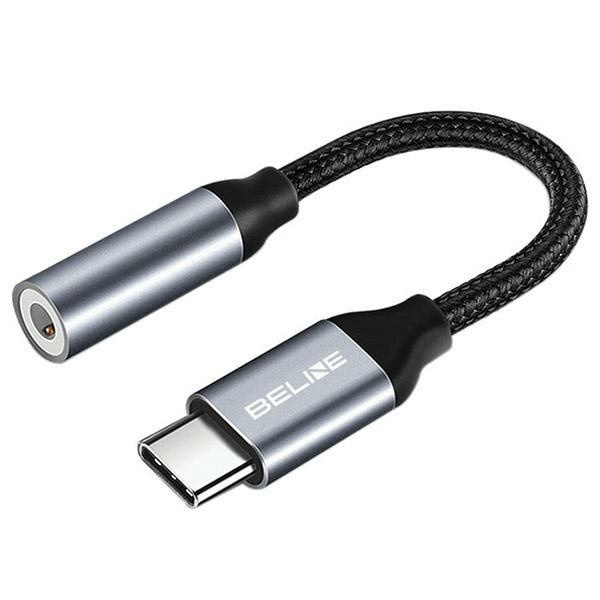 Beline Adapteris USB-C/Jack 3,5mm pilkas DAC Samsung/iPhone 15