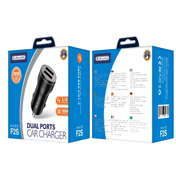 JELLICO automobilinis įkroviklis F2S 3.1A 18W 2xUSB Juodas