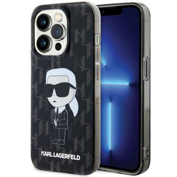 KARL LAGERFELD KLHCP15LHNKMKLK IPHONE 15 PRO 6.1 "JUODAS/JUODAS DĖKLAS MONOGRAM ICONIK