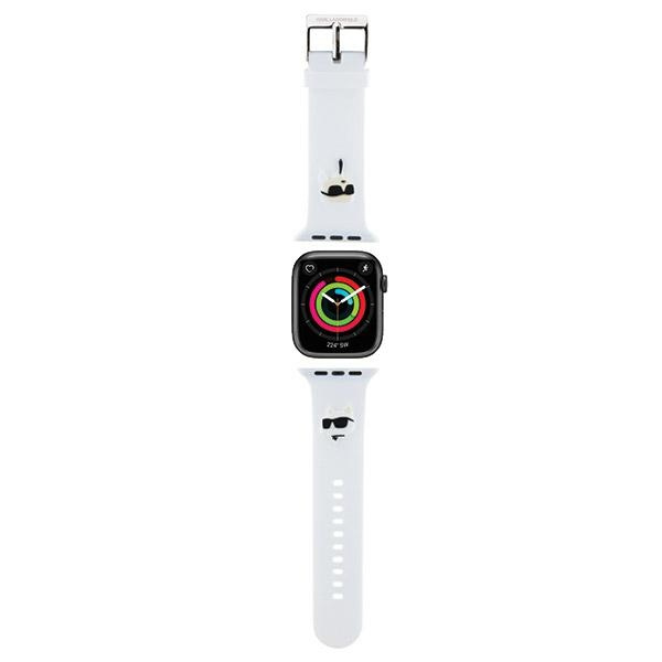 Karl Lagerfeld 3D Rubber Karl&Choupette Heads dirželis skirtas Apple Watch 38/40/41mm - baltas