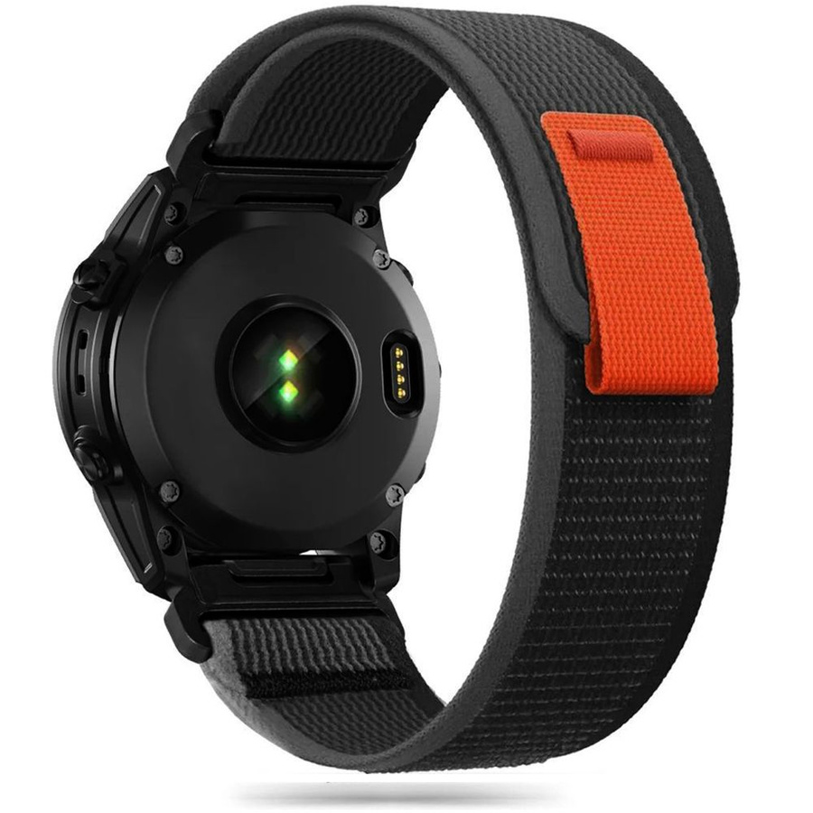 TECH-PROTECT NYLON GARMIN FENIX 5 / 6 / 6 PRO / 7 JUODAS/ORANŽINIS
